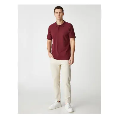 Koton Basic T-Shirt Polo Neck Slim Fit with Buttons.