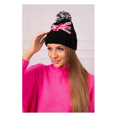 Cap with pompom Elizabeth K386 black