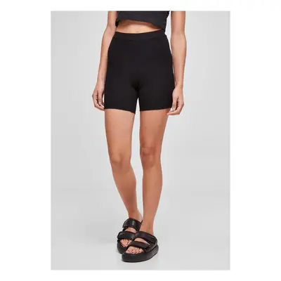 Women's ribbed knit shorts black