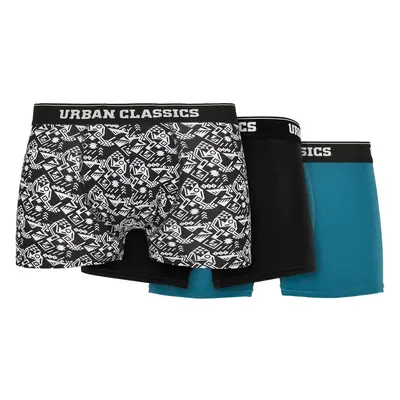 Organic Boxer Shorts 3-Pack Detail aop/black/jasper