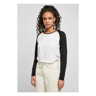 Women's contrasting raglan long sleeves white/black