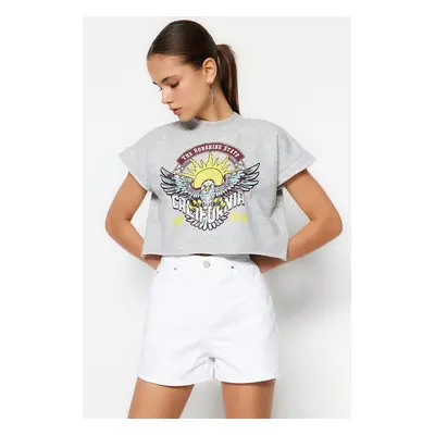 Trendyol White Denim Shorts