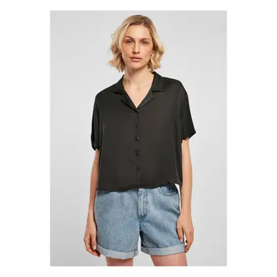 Women's Viscose Satin Leisure Shirt Black