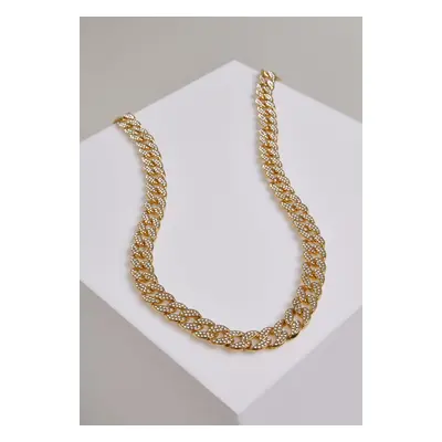 Necklace with rhinestones - golden colors