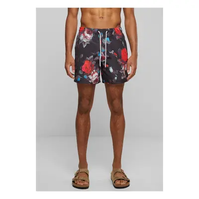 Swimsuit pattern shorts black rose aop