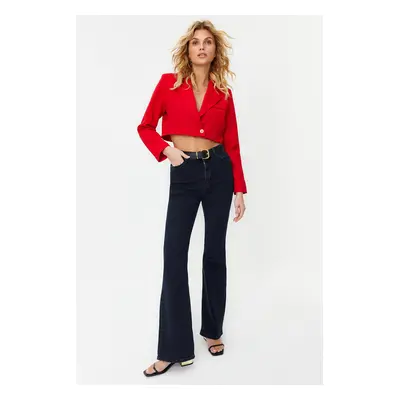 Trendyol Red Crop Woven Lined Jacket