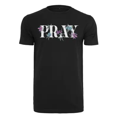 Black T-shirt Flower Pray Tee