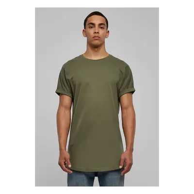 Olive T-shirt with a long shape