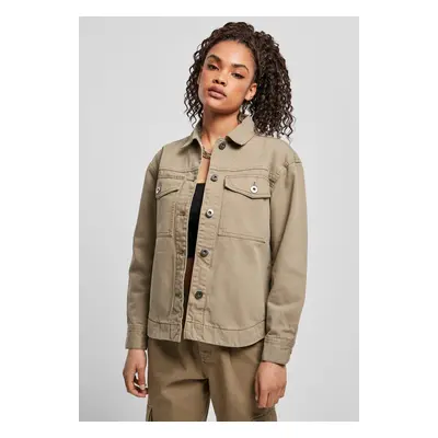 Women's oversized khaki shirt jacket