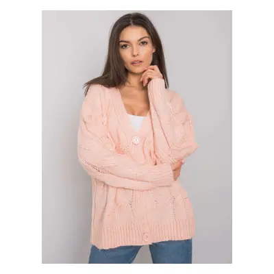 RUE PARIS Light pink knitted sweater with braids