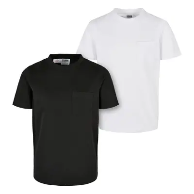 Organic cotton pocket t-shirt for boys, pack, black/white