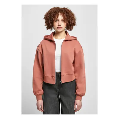 Women's Short Oversized Terracotta Zipper Jacket