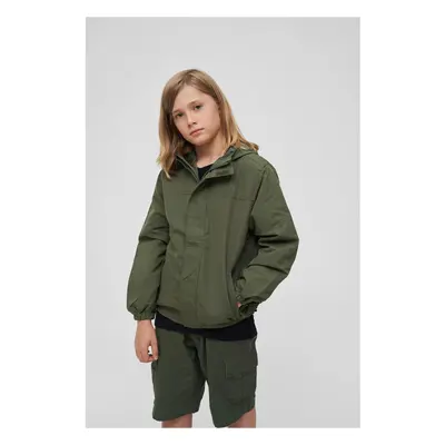 Children's summer windbreaker with front zipper olive