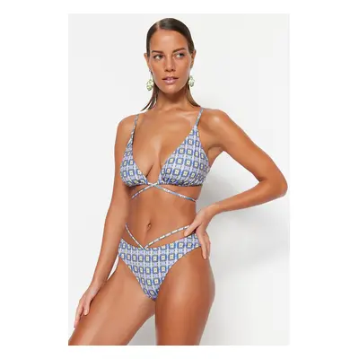 Trendyol csempe mintás magas szárú bikini alsó