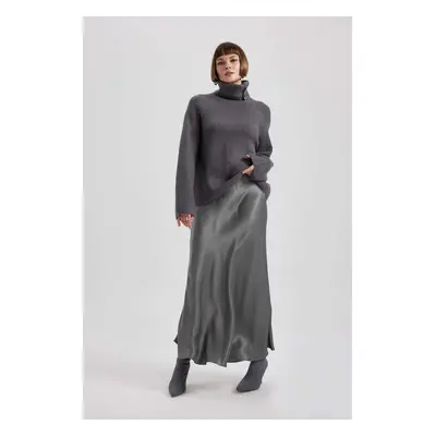 DEFACTO A Cut Satin Normal Waist Midi Skirt