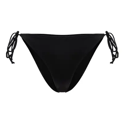 Trendyol Black Tie Shiny Lacquer Printed Brazilian Bikini Bottom