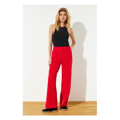 Trendyol Red Wide Leg Woven Trousers