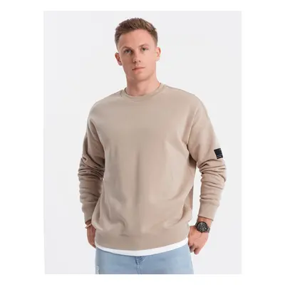 Ombre Men's hoodless sweatshirt - beige