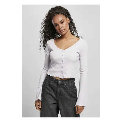 Women's sweater with cropped rib soft lilac