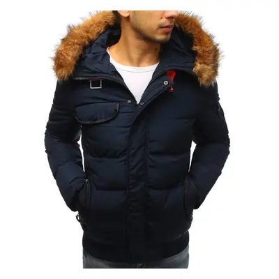 Men's Winter Quilted Dark Blue Jacket TX2525