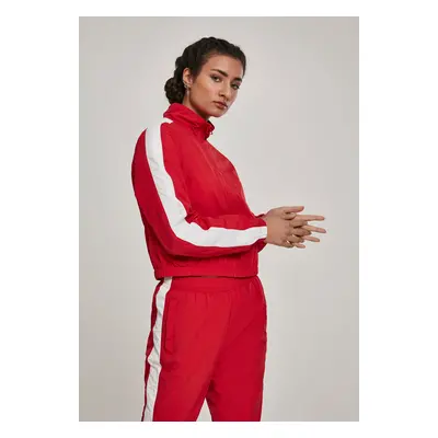 Women's short striped jacket with stopwatches red/wht