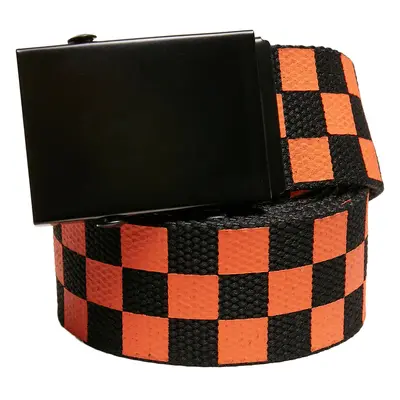 Check And Solid Canvas Belt 2-Pack Black/Orange