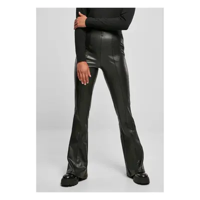 Women's black synthetic leather trousers