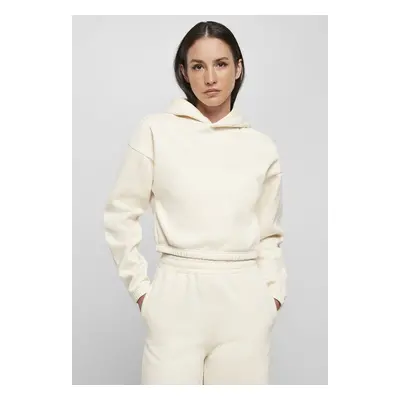 Women's short oversized hoodie whitesand