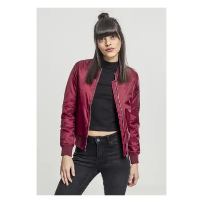 Women's Basic Bomber Jacket burgundy