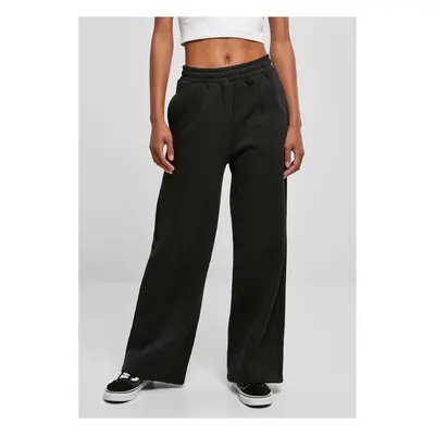 Women's Straight Pin Tuck Sweat Pants Black