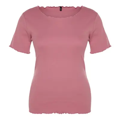 Trendyol Curve Pale Pink Camisole Knitted Plus Size Blouse