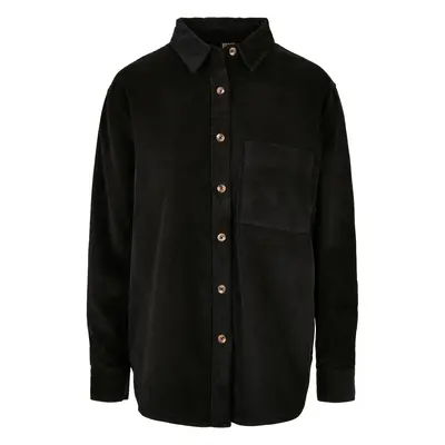 Women's corduroy oversized shirt black