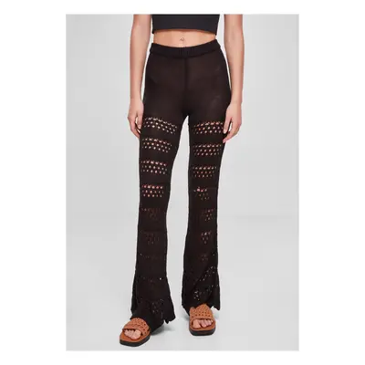 Women's crochet leggings in black