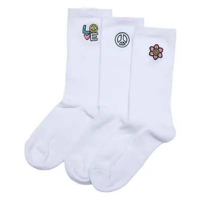 Peace Icon Socks 3-pack white