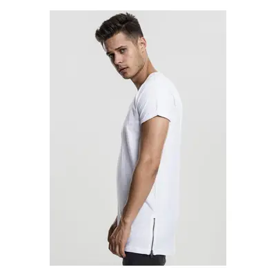 White T-shirt with long side zipper