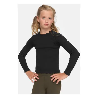 Girls' Long Sleeve Short Rib Black