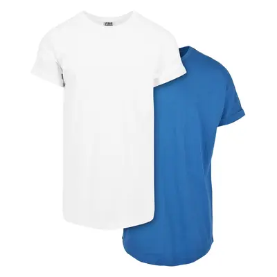 Pre-Pack Long Shaped Turnup Tee 2-Pack White + Sport Blue