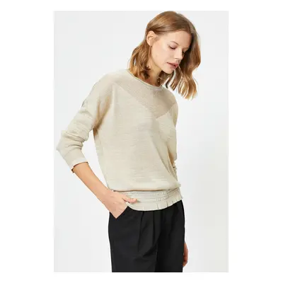 Koton Knitted Detailed All-Square Sleeves Glittery Knitwear Sweater.