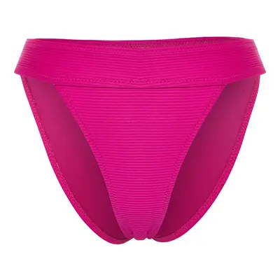 Trendyol Fuchsia Textured High Leg Regular Bikini Bottom