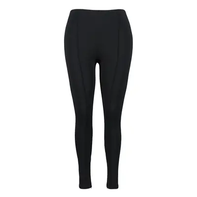 Trendyol Curve Black Knitted High Waist Zippered Leggings