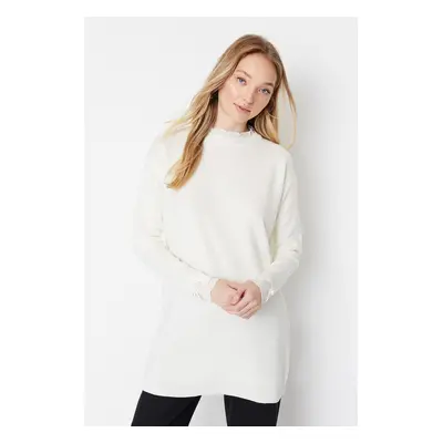 Trendyol Ecru Sleeves Pearl Detailed Knitwear Sweater