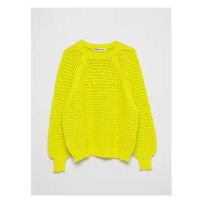 Big Star Woman's Sweater Lime Wool-300