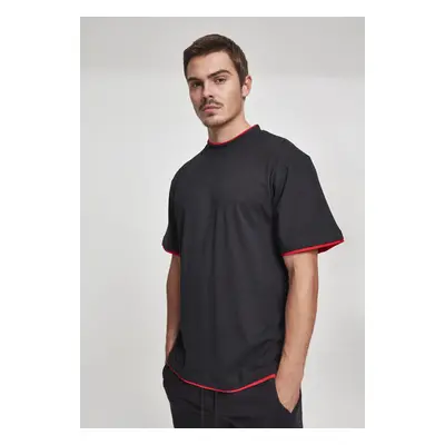 Contrasting high shirt blk/red