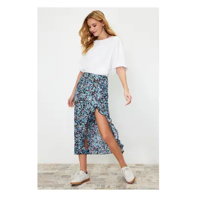 Trendyol Multicolored Slit Flounce Knitted Skirt