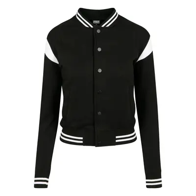 Women's inset College Sweat Jacket blk/wht