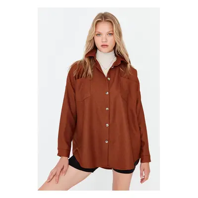 Trendyol Brown Basic Woven Shirt