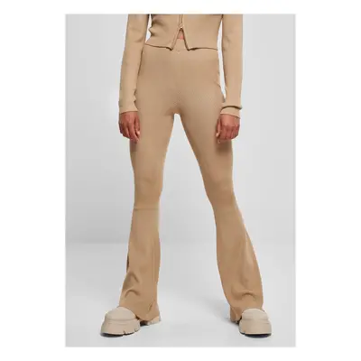 Women's ribbed knit leggings Bootcut unionbeige