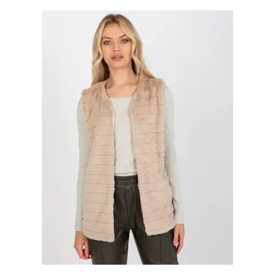 Női mellény Fashionhunters Beige