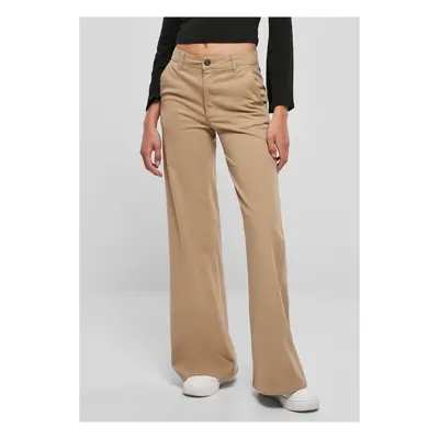 Women's high-waisted chinos with wide legs union beige