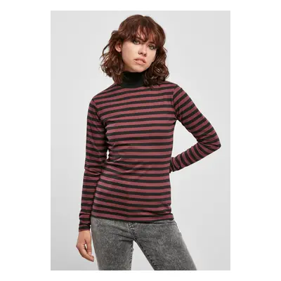 Women's Y/D turtleneck L/S cherry/blk